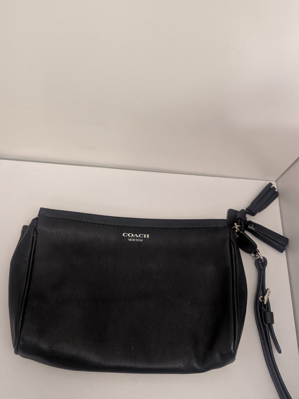 Coach Black Leather with Tassel Accent